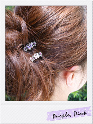 まとめ髪の毛先を留めるのに便利な、蝶のミニヘアクリップ